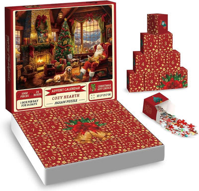 JingleBox™ Cozy Hearth Advent Puzzle 24 Days Christmas Countdown
