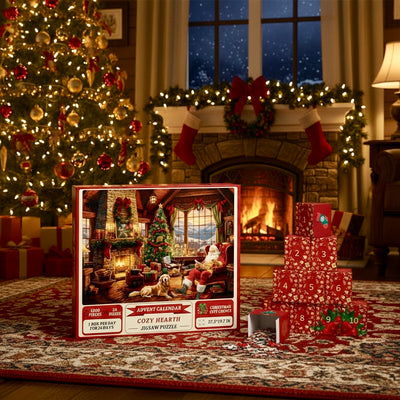 JingleBox™ Cozy Hearth Advent Puzzle 24 Days Christmas Countdown