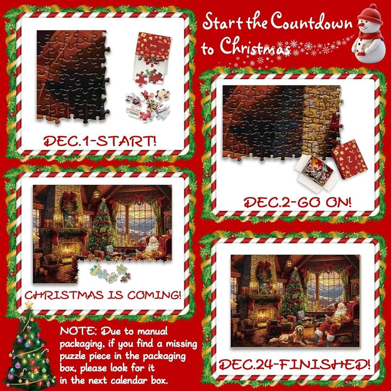 JingleBox™ Cozy Hearth Advent Puzzle 24 Days Christmas Countdown
